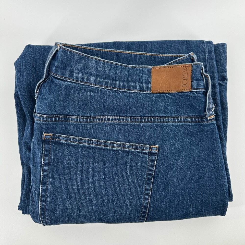 J.Crew Jeans Womens 36 Blue Denim Stretch Wide Leg Trouser High Rise 5-Pockets